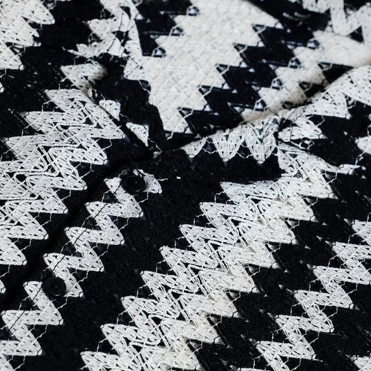 Black Oversized Fit Crochet Shirt