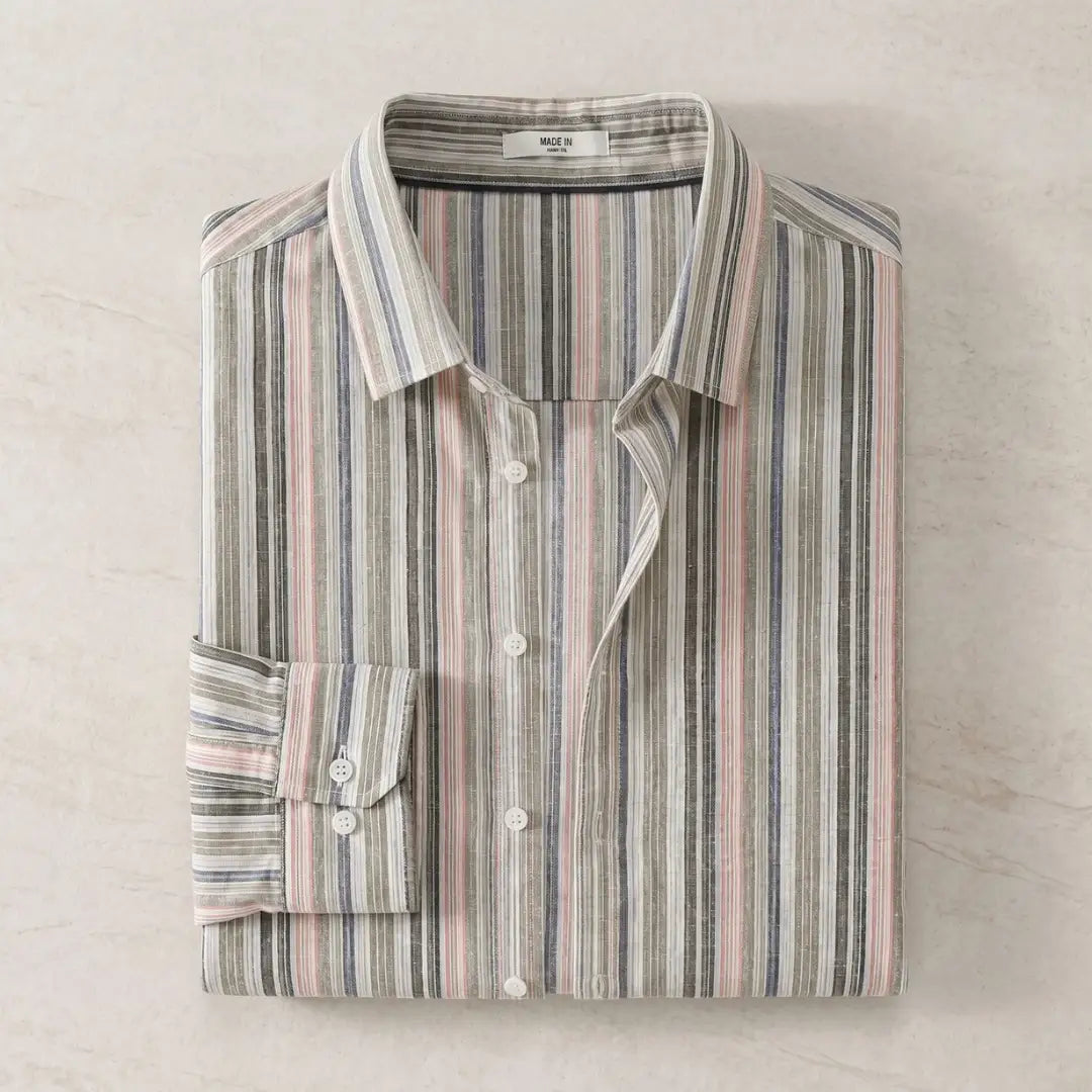 Men's Slim Fit Striped Casual Shirt