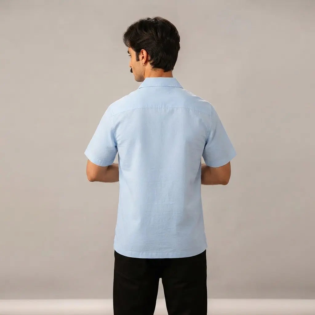 Men's Pocket Cuban Collar Linen Shirt