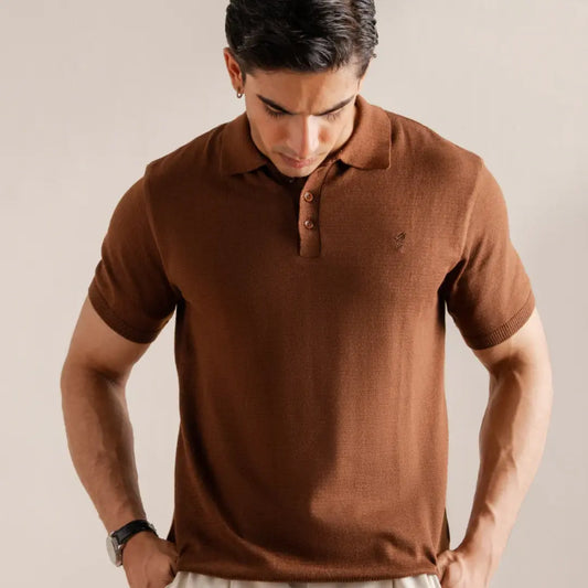 Basic Knitted POLO Forest Olive