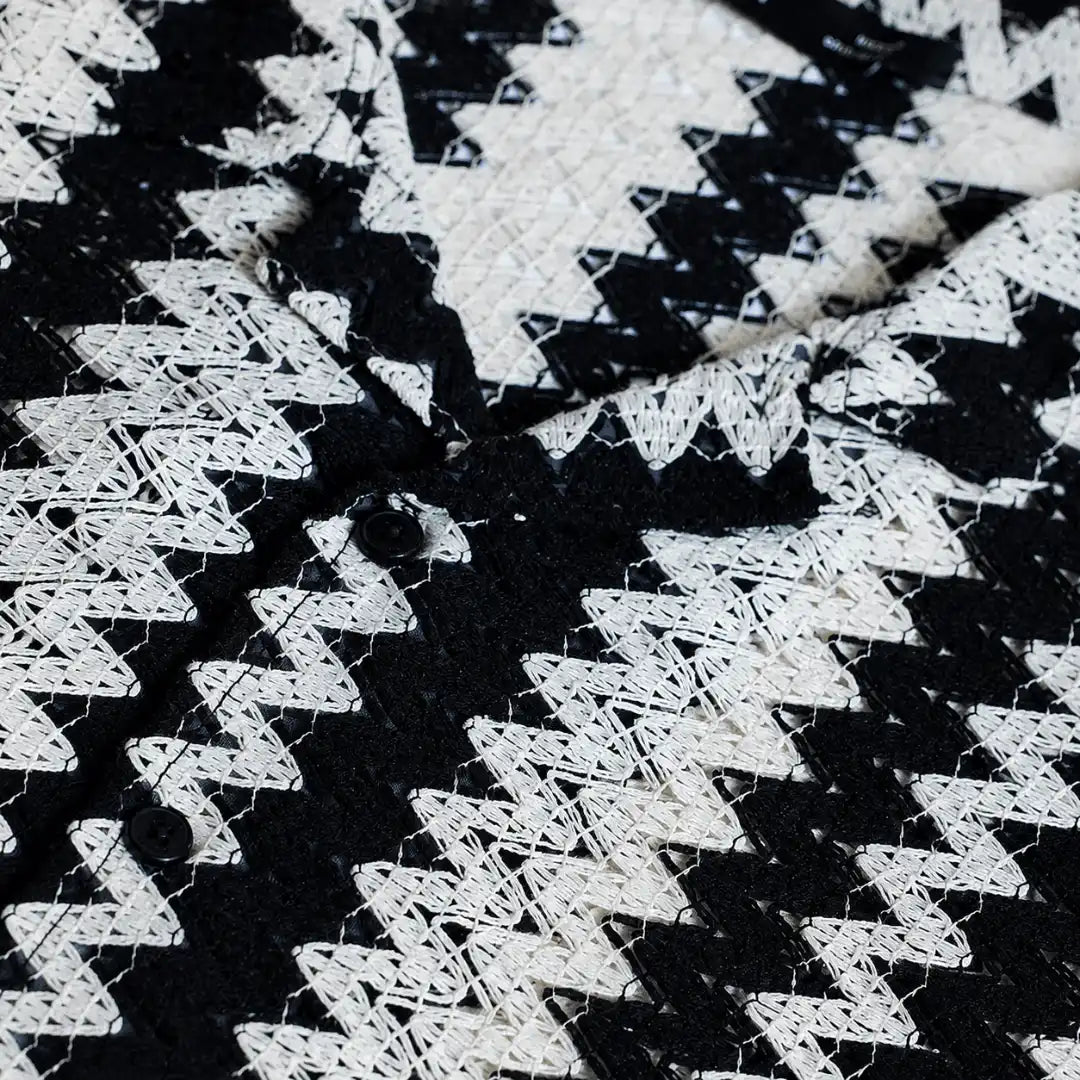 Black Oversized Fit Crochet Shirt