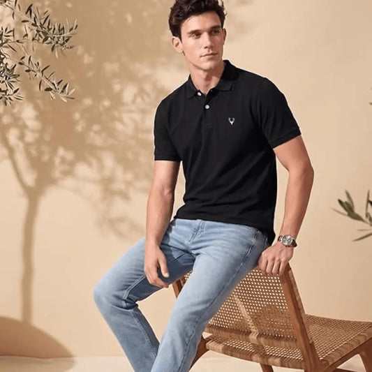 Allen Solly Band Collar Polo T-Shirt
