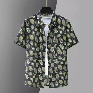 Tops Short Sleeve Button-Up Beach Shirt for Men's