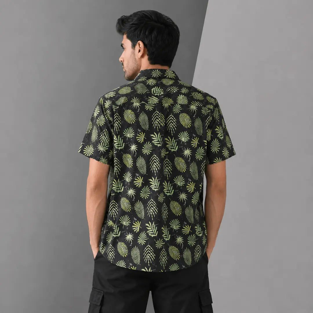 Tops Short Sleeve Button-Up Beach Shirt for Men's
