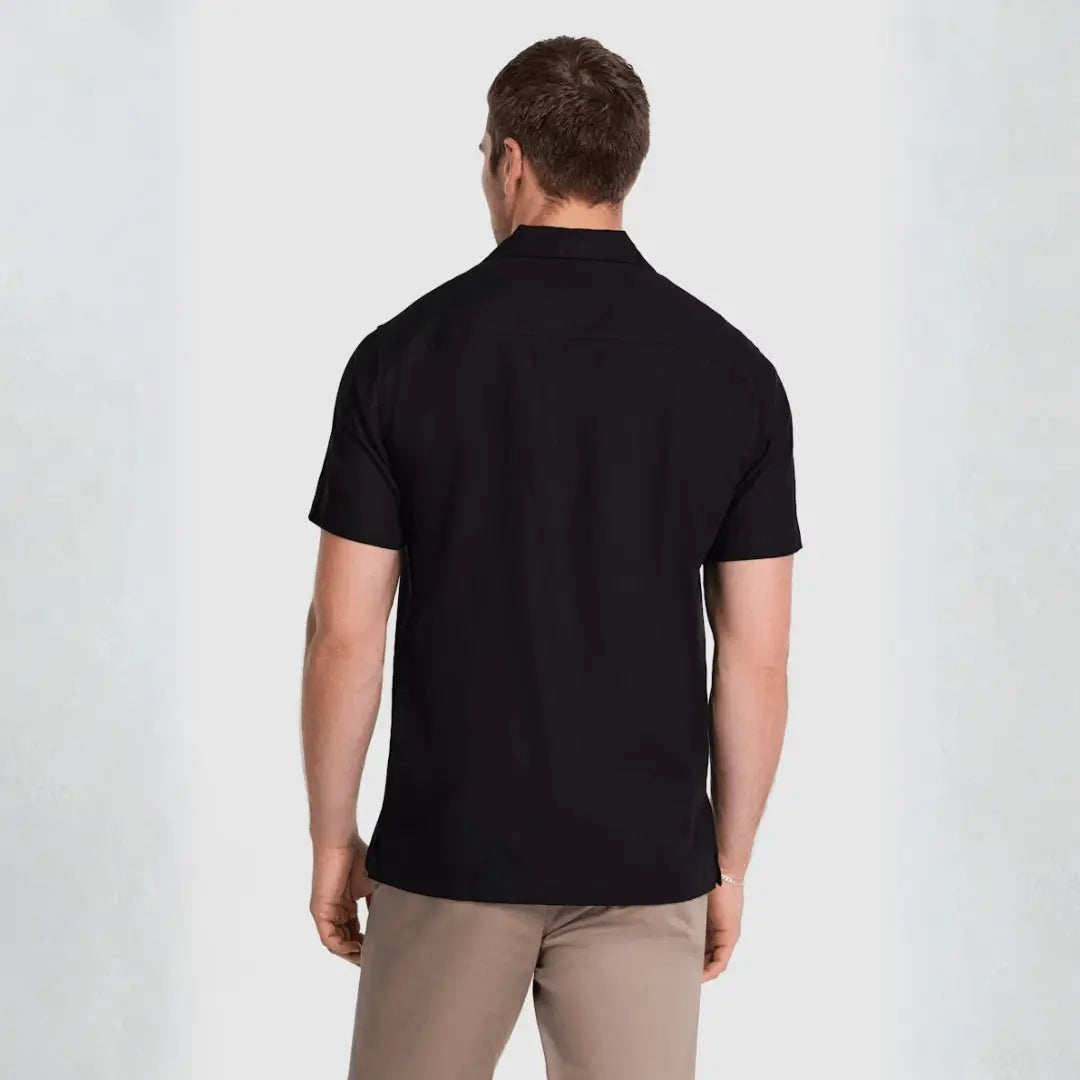 Black Kota Embroidered Linen Shirt