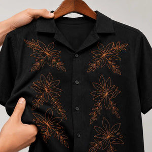 Black Kota Embroidered Linen Shirt