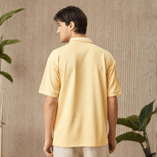 Corn Yellow Melange Polo T-Shirt