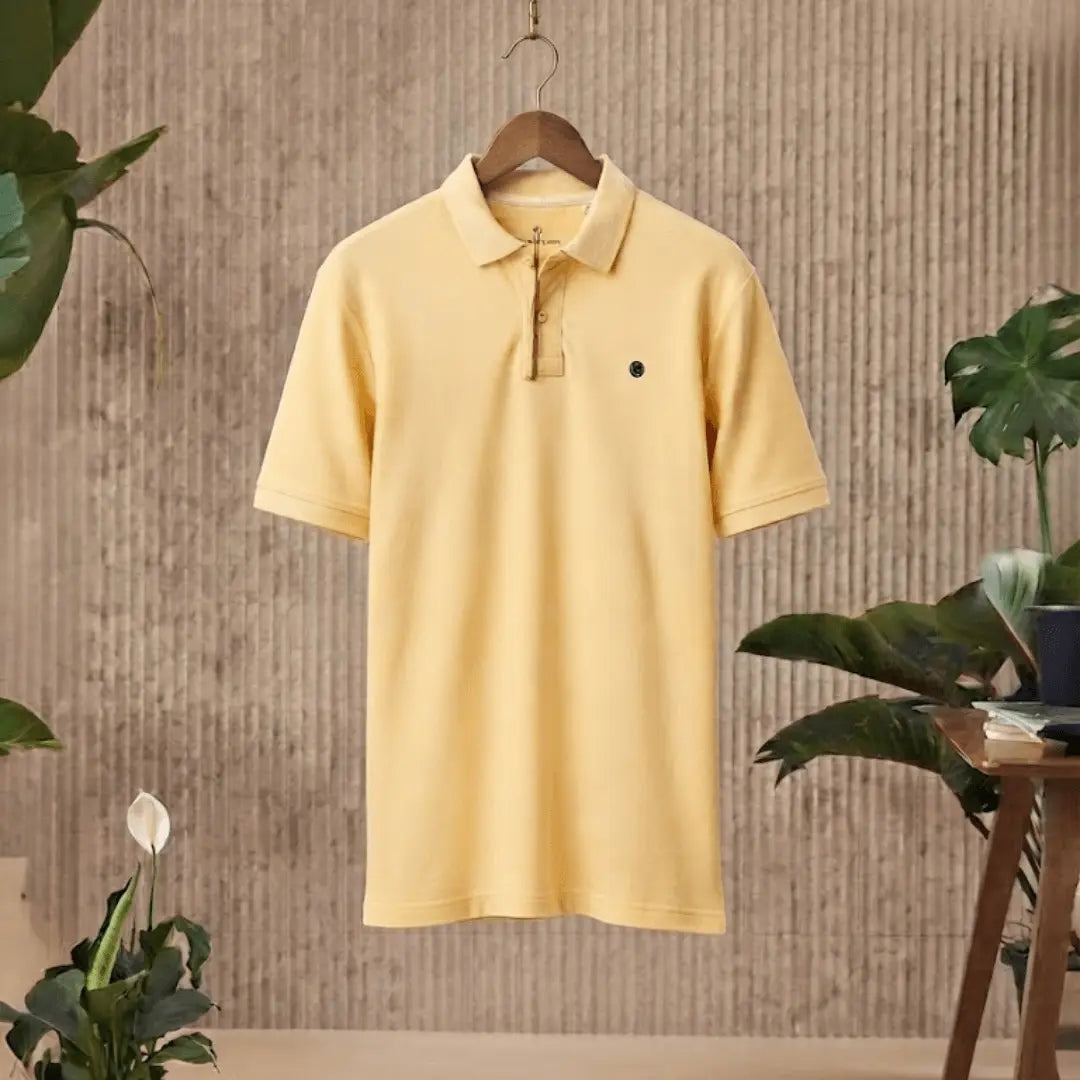 Corn Yellow Melange Polo T-Shirt