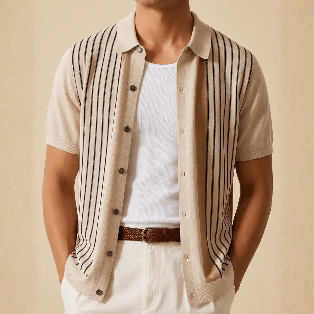 Retro Stripe Knit Shirt