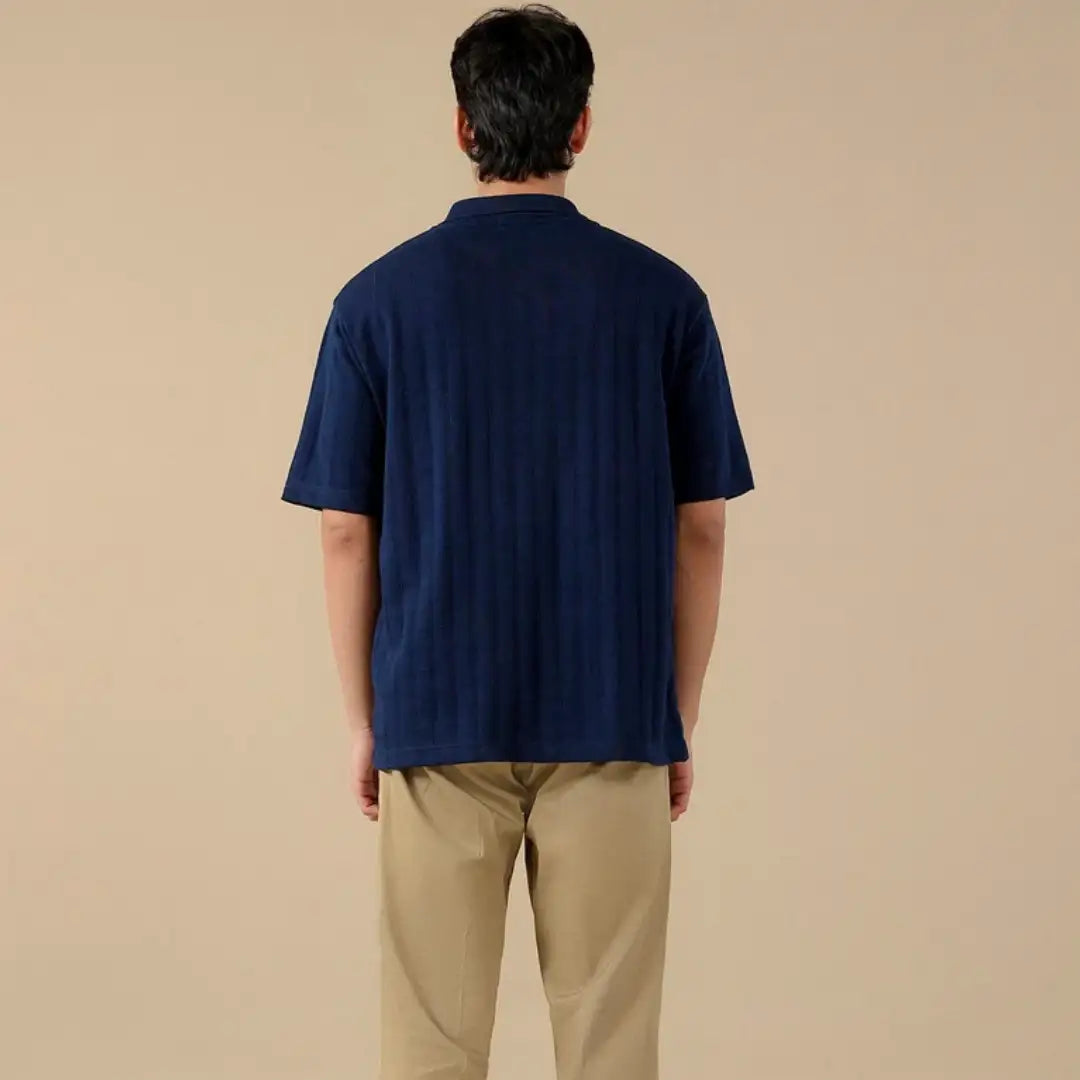 Button-Down Knit Polo Shirt