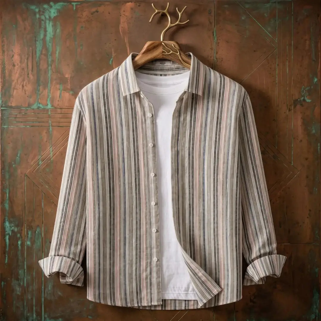 Men's Slim Fit Striped Casual Shirt