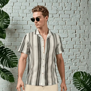 Men's Striped Semi-Sheer Casual Shirt