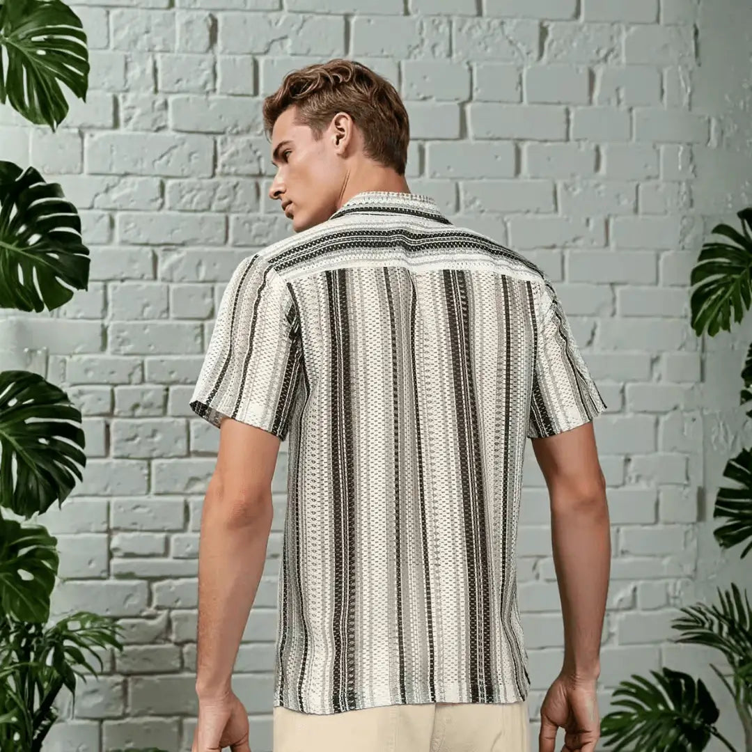 Men's Striped Semi-Sheer Casual Shirt