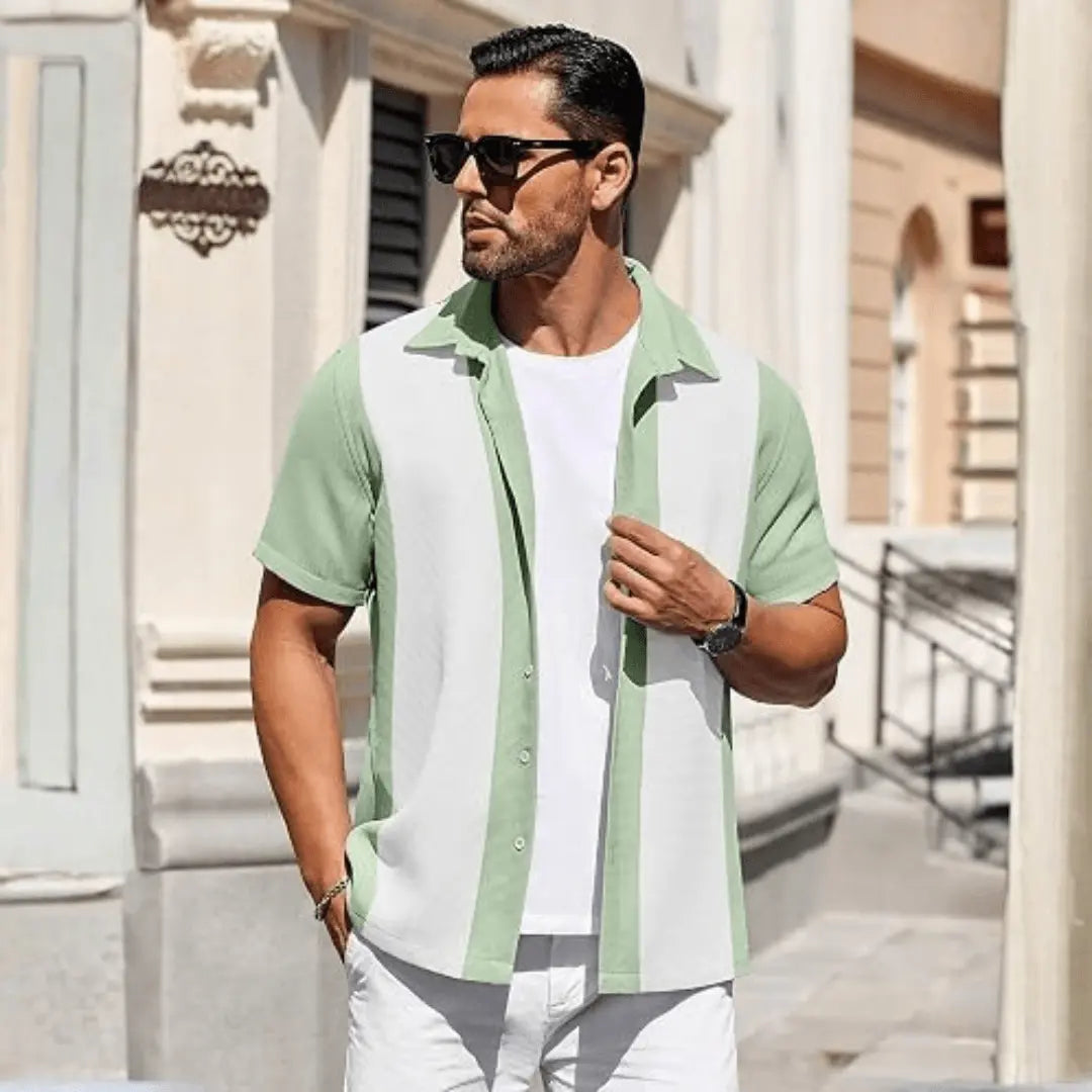 Men's Waffle Textured Short Sleeve Shirt