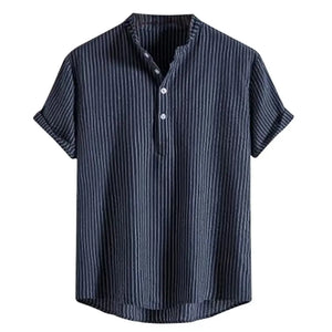 Men's Cotton Linen Short Sleeve Casual Shirt