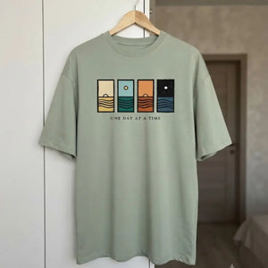 Men's Sage Green Graphic Cotton T-Shirt