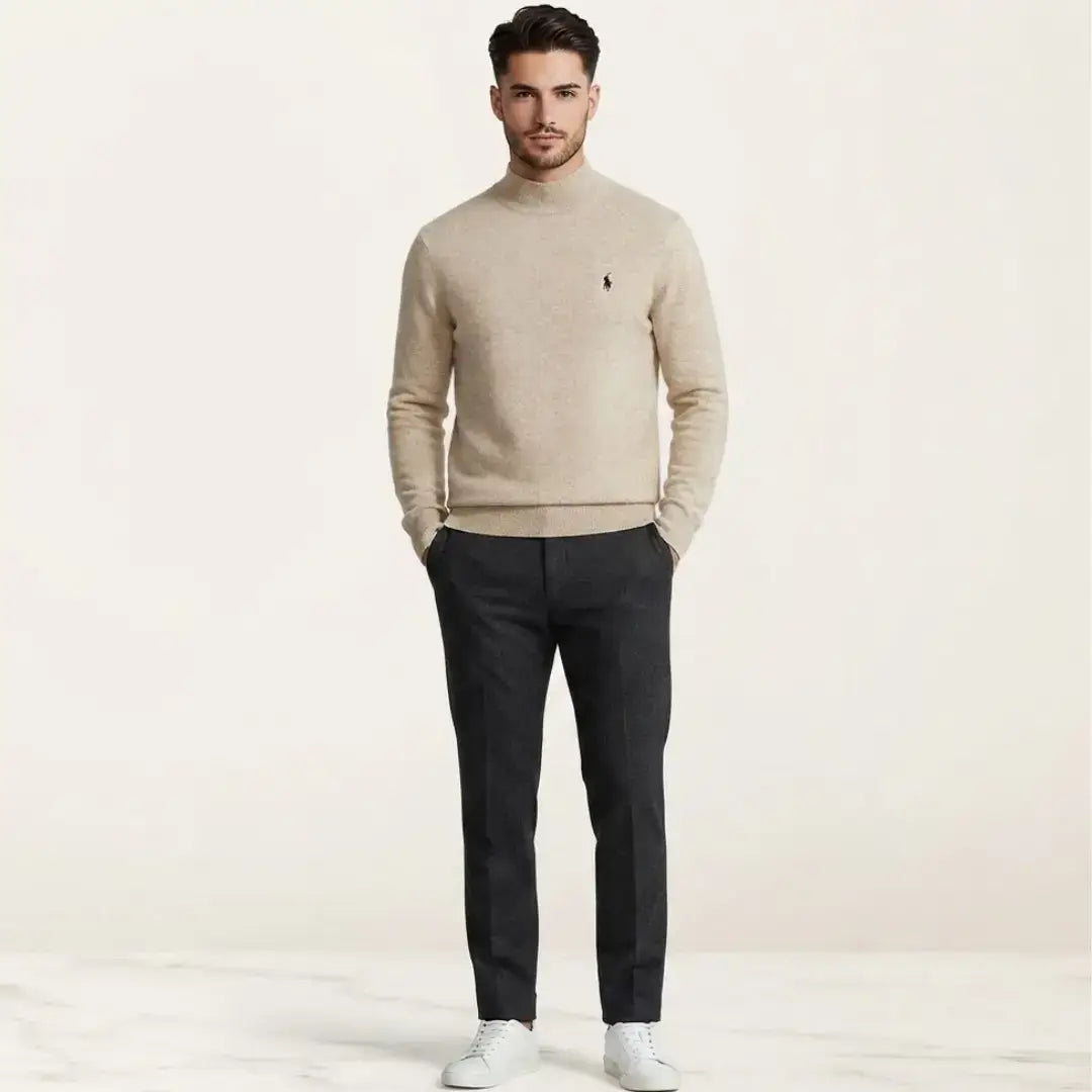 Beige Polo Ralph Lauren roll-neck sweater