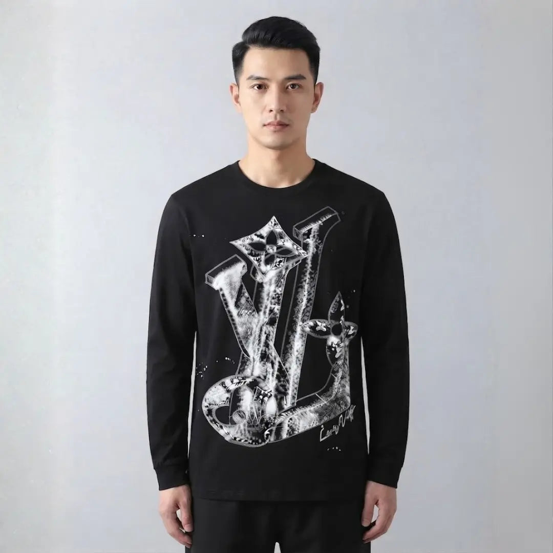Louis Vuitton Distressed Monogram Long-Sleeve T-Shirt