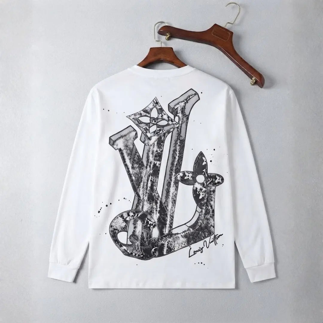 Louis Vuitton Distressed Monogram Long-Sleeve T-Shirt