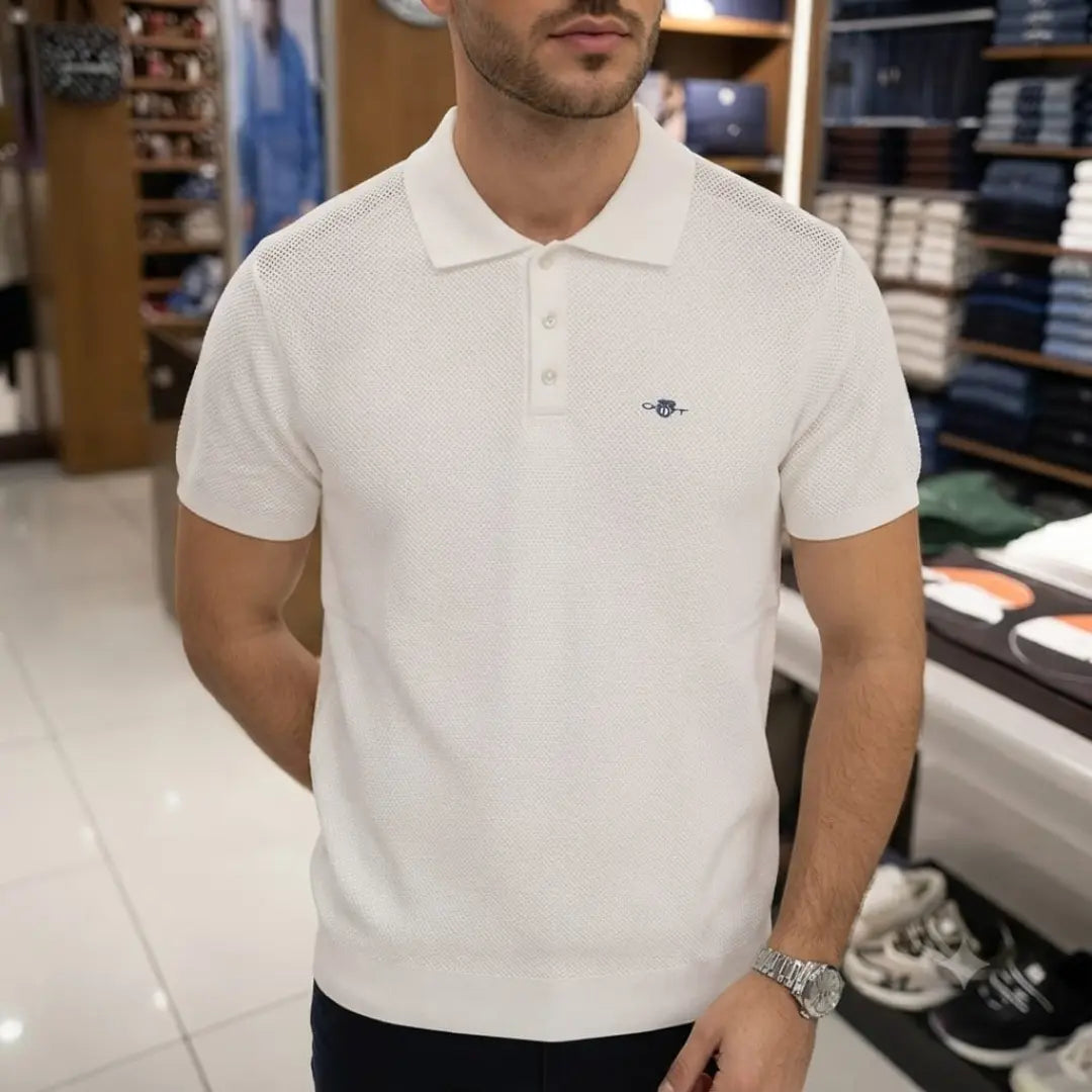GANT Knitted Short-Sleeve Polo Shirt