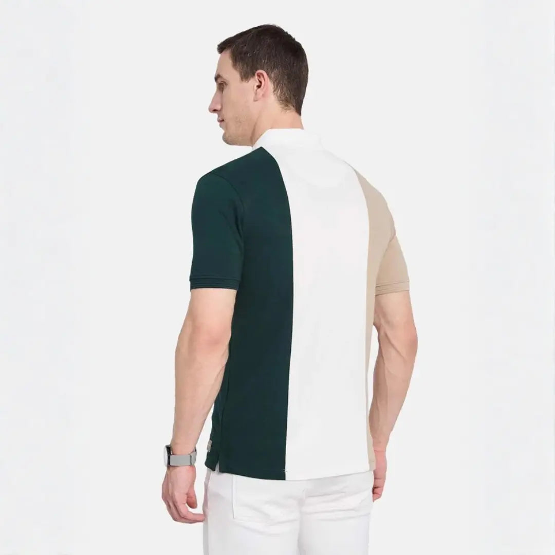 Men's Colourblocked Polo Collar T-Shirt