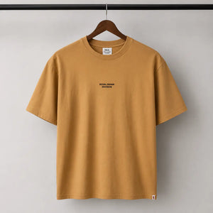 Men's Camel Brown Minimal Logo Crew Neck T-Shirt