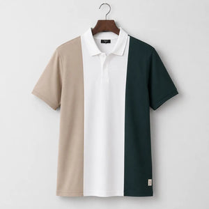 Men's Colourblocked Polo Collar T-Shirt